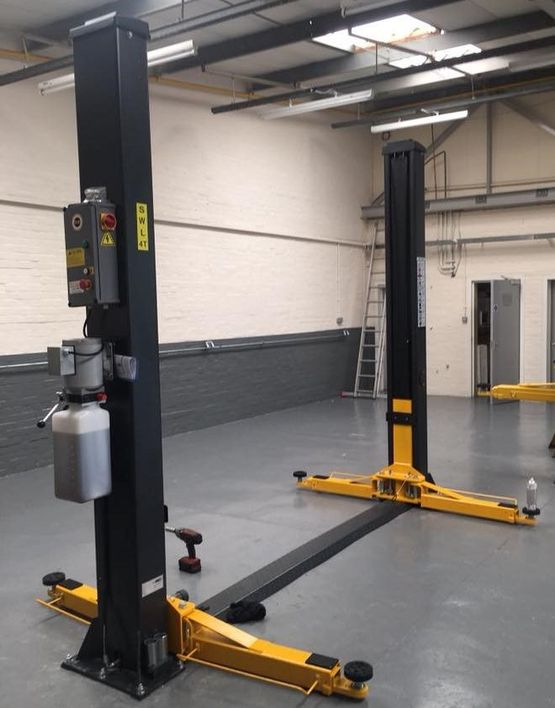 A lift that has been supplied by HJS Garage Equipment